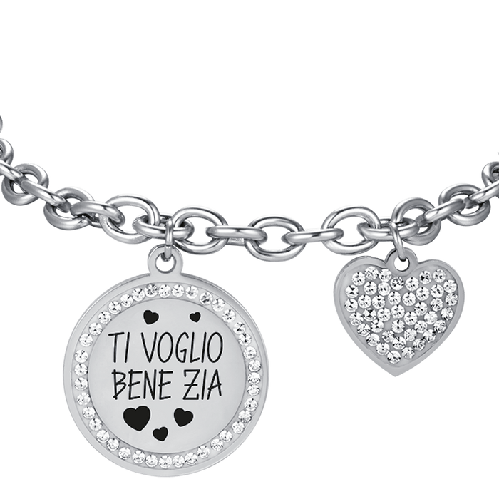 BRACCIALE DONNA IN ACCIAIO TI VOGLIO BENE ZIA