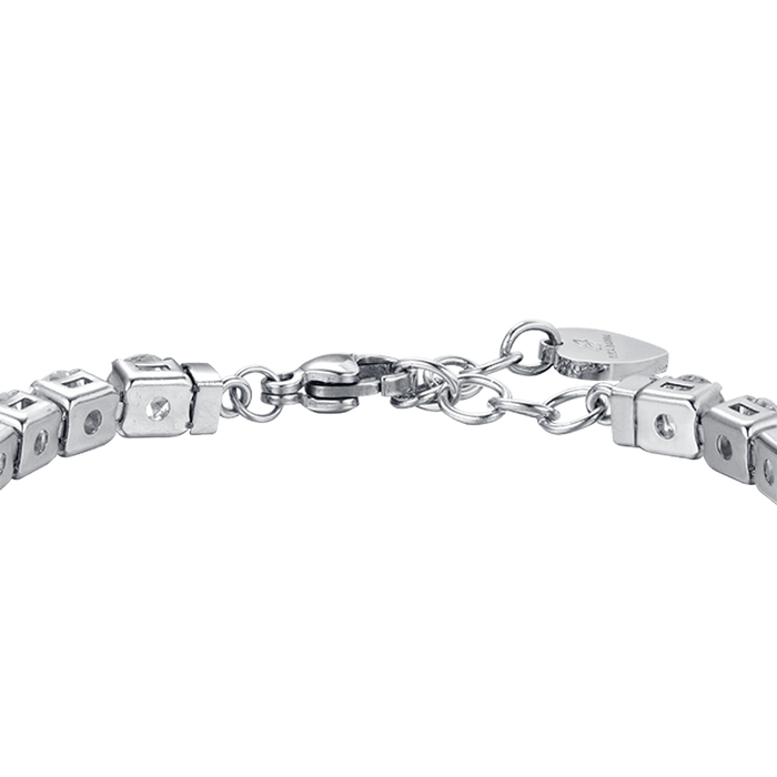 BRACCIALE TENNIS DONNA IN ACCIAIO CON CRISTALLI BIANCHI