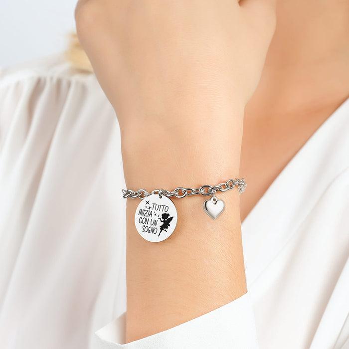 WOMEN'S STEEL BRACELET EVERYTHING BEGINS WITH A DREAM