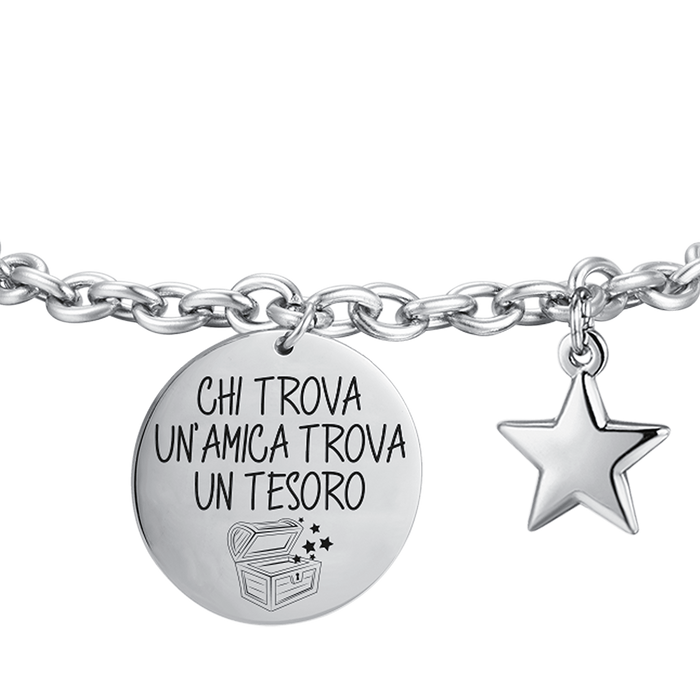BRACELET EN ACIER POUR FEMME QUI TROUVE UN AMI TROUVE UN TRÉSOR