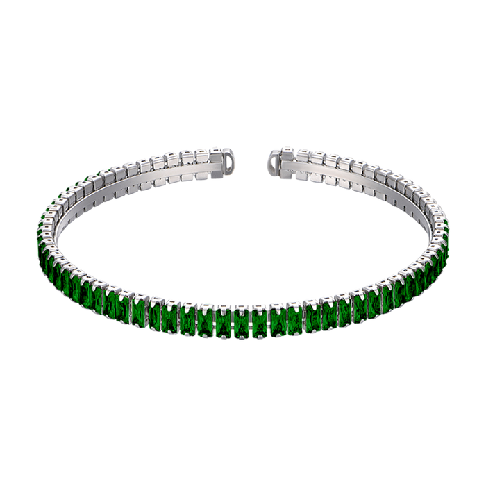 WOMEN'S BRACELET IN STEEL WITH GREEN CRYSTALS