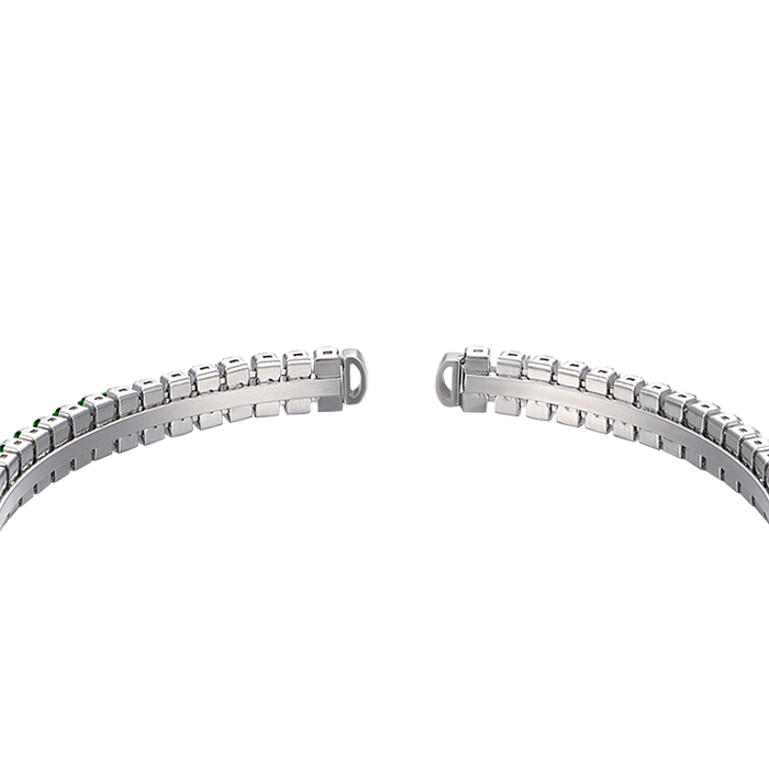 WOMEN'S BRACELET IN STEEL WITH GREEN CRYSTALS
