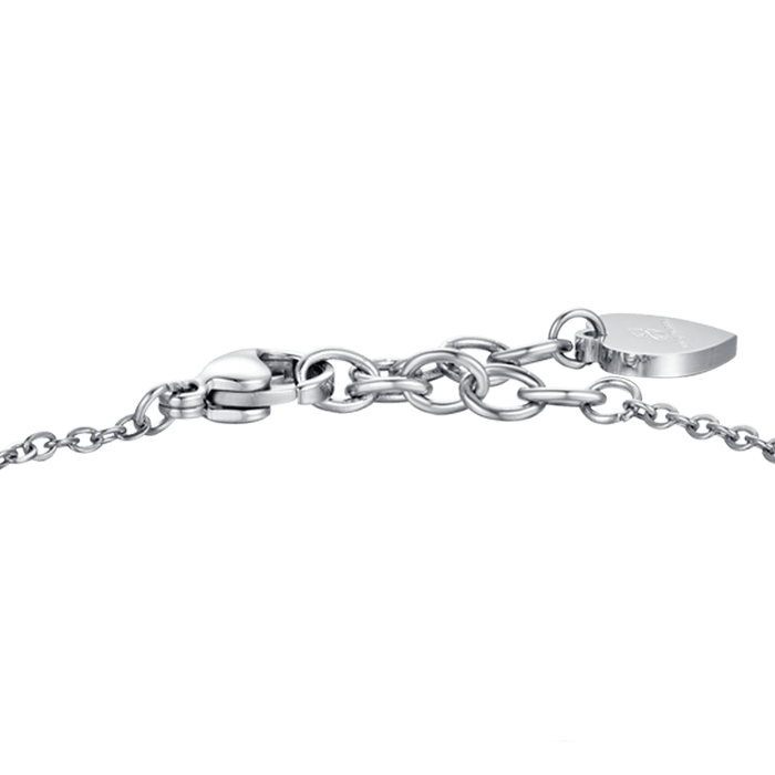WOMEN'S STEEL BRACELET WITH LOVE WRITING WITH WHITE CRYSTALS