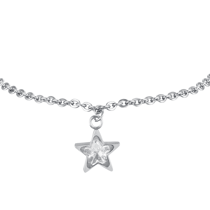 BRACCIALE DONNA IN ACCIAIO CON STELLA PUNTO LUCE BIANCO