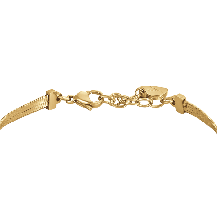 BRACCIALE DONNA SNAKE IN ACCIAIO IP GOLD CON STELLE CON CRISTALLI BIANCHI