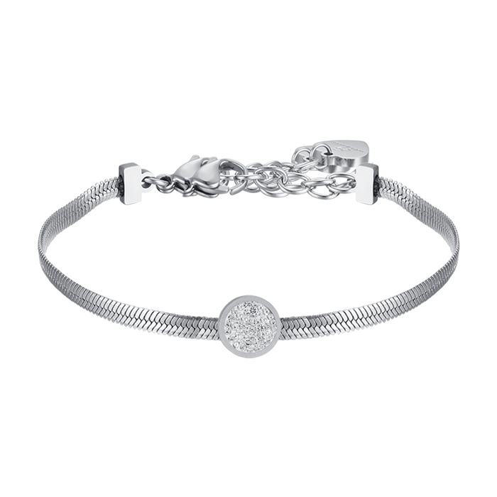 BRACCIALE DONNA SNAKE IN ACCIAIO CON ELEMENTO CON CRISTALLI BIANCHI