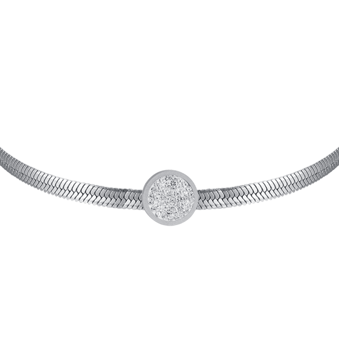 BRACCIALE DONNA SNAKE IN ACCIAIO CON ELEMENTO CON CRISTALLI BIANCHI