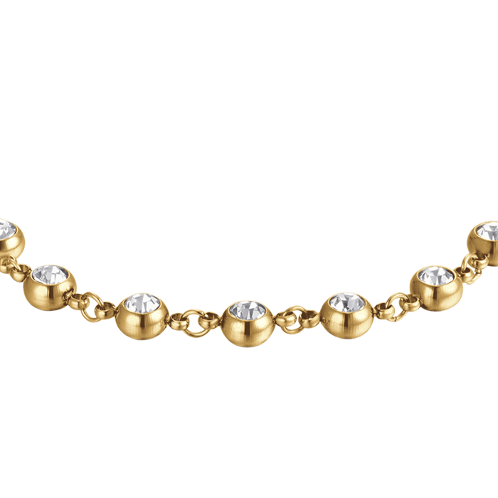 BRACCIALE DONNA IN ACCIAIO IP GOLD CON CRISTALLI BIANCHI
