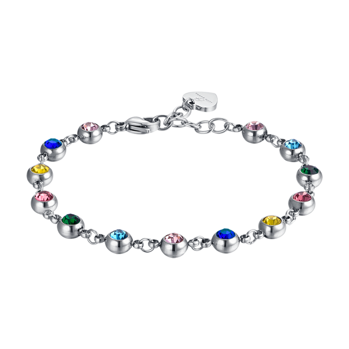 BRACELET FEMME EN ACIER AVEC CRISTAUX MULTICOLORES