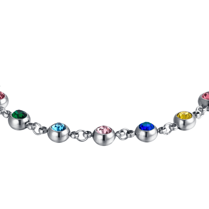 BRACELET FEMME EN ACIER AVEC CRISTAUX MULTICOLORES