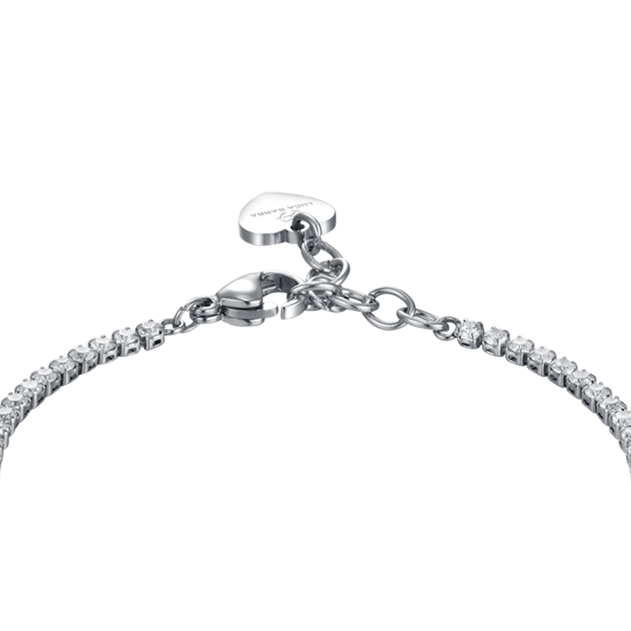 BRACCIALE DONNA IN ACCIAIO CON CRISTALLI BIANCHI