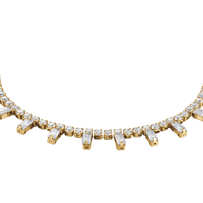 BRACCIALE DONNA IN ACCIAIO IP GOLD CON CRISTALLI BIANCHI