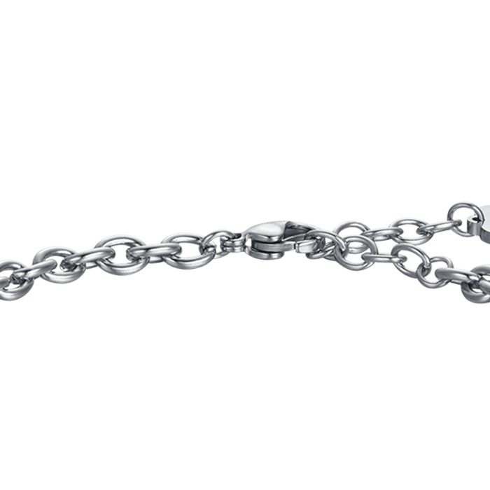 BRACCIALE DONNA IN ACCIAIO CON FIORE DI LOTO CON CRISTALLI BIANCHI