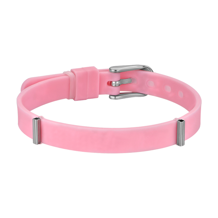 BRACCIALE DONNA IN SILICONE ROSA