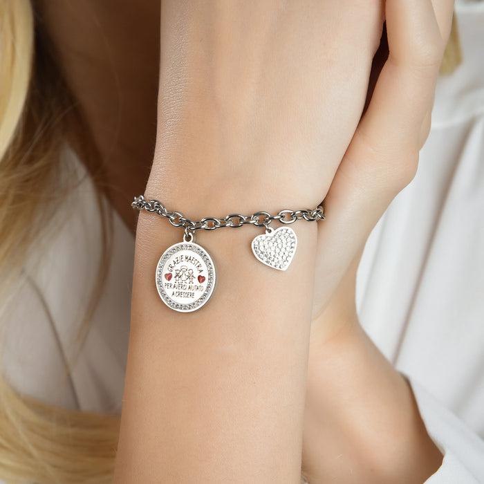 BRACELET EN ACIER POUR FEMME MERCI PROFESSEUR DE NOUS AIDEZ À GRANDIR