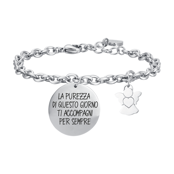 BRACCIALE DONNA IN ACCIAIO LA PUREZZA DI QUESTO GIORNO TI ACCOMPAGNI PER SEMPRE