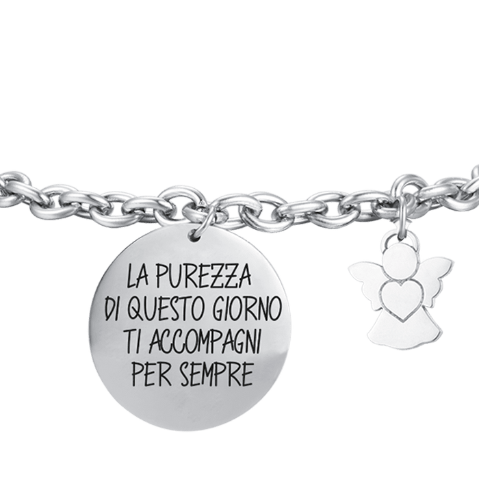 BRACELET EN ACIER POUR FEMME LA PURETÉ DE CE JOUR VOUS ACCOMPAGNERA POUR TOUJOURS