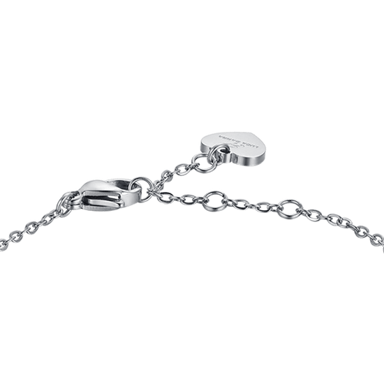 BRACCIALE DONNA IN ACCIAIO CON CRISTALLI BIANCHI E CUORI