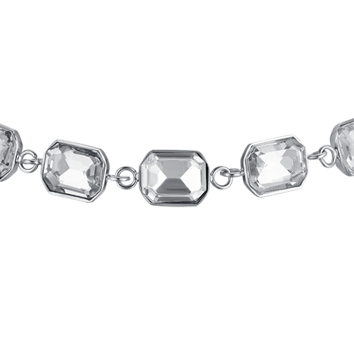 BRACCIALE DONNA IN ACCIAIO CON CRISTALLI BIANCHI
