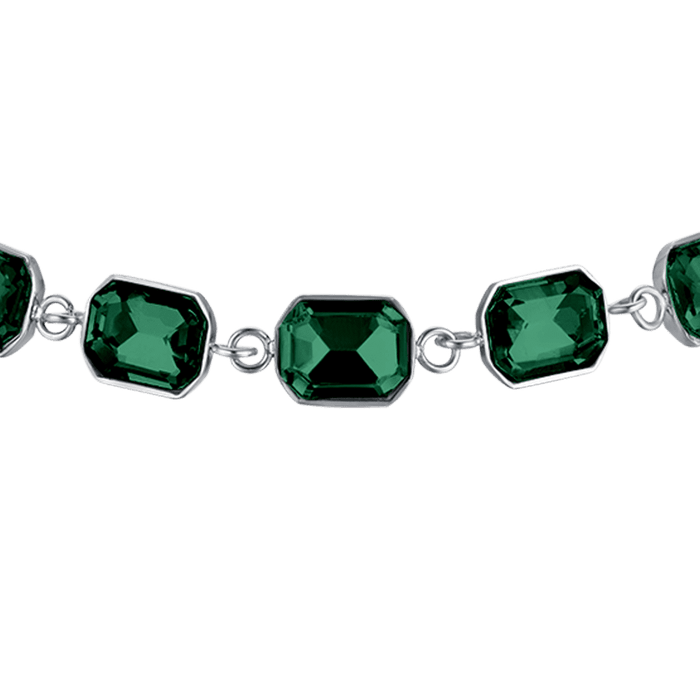 BRACCIALE DONNA IN ACCIAIO CON CRISTALLI VERDI
