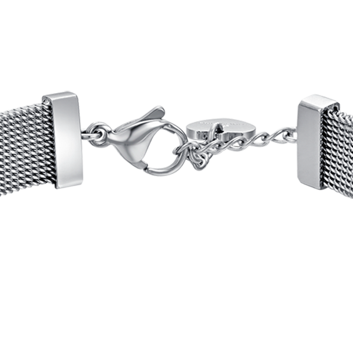 BRACCIALE DONNA IN ACCIAIO MAGLIA MILANO CON STELLA CON CRISTALLI BIANCHI