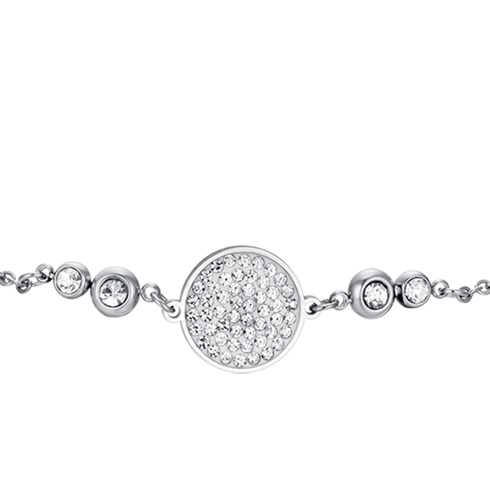 WOMEN'S STEEL BRACELET WITH WHITE CRYSTAL ELEMENT