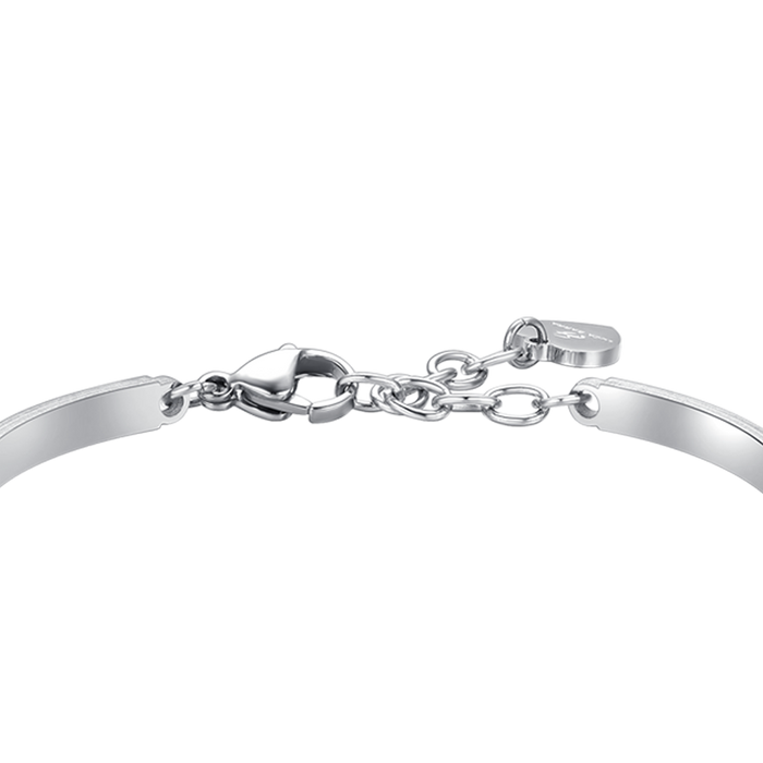 WOMEN'S BRACELET IN STEEL HEART WHITE CRYSTAL AND WHITE CRYSTALS