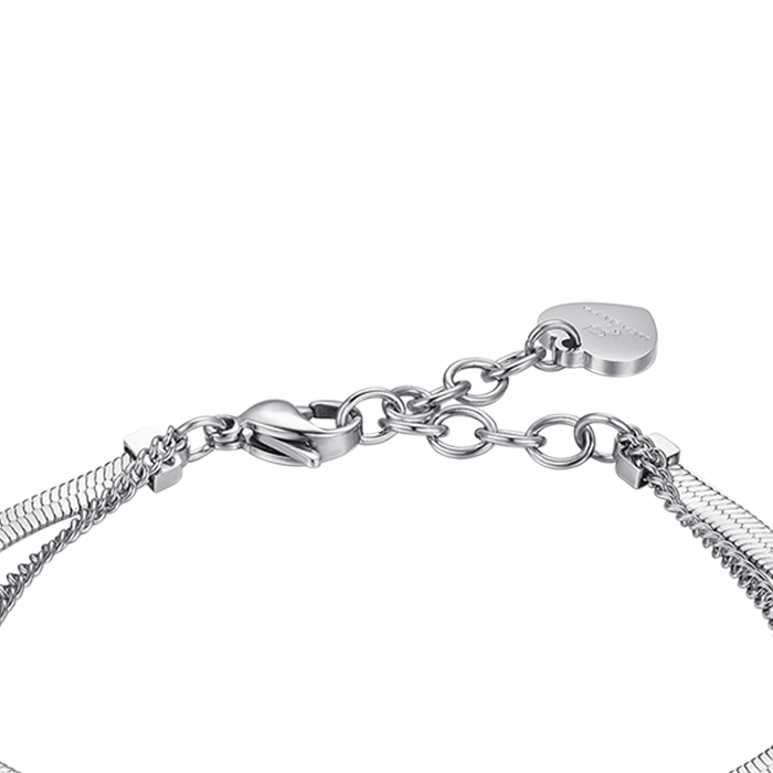 WOMEN'S BRACELET IN STEEL BUTTERFLIES WITH WHITE CRYSTALS