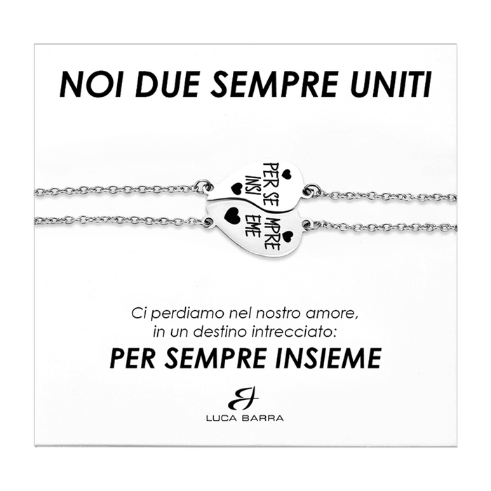 BRACELETS DE COUPLE EN ACIER DEMI-CŒUR POUR TOUJOURS ENSEMBLE