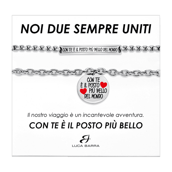 BRACELETS DE COUPLE EN ACIER AVEC VOUS EST LE PLUS BEL ENDROIT