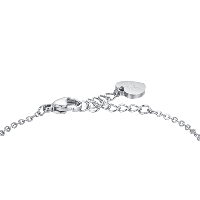 WOMEN'S BRACELET IN STEEL ROUND ELEMENTS WITH WHITE CRYSTALS
