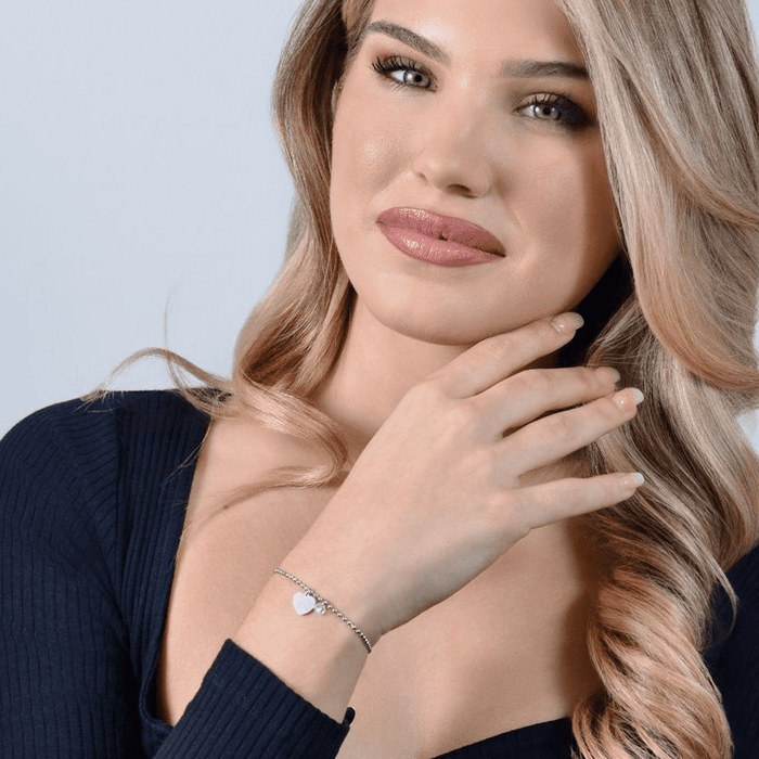 WOMEN'S STEEL BRACELET WITH HEART AND WHITE ZIRCON