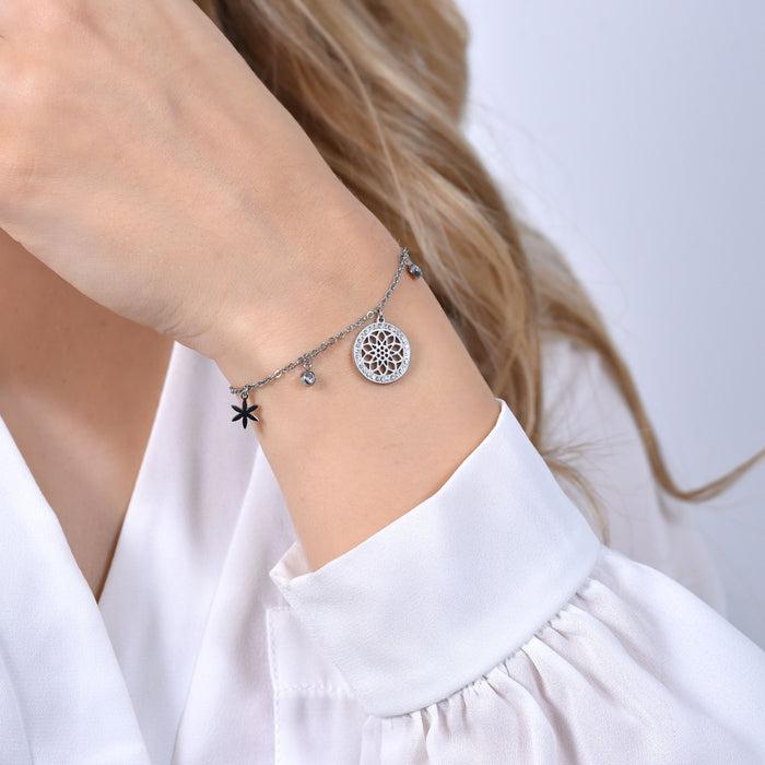 WOMEN'S STEEL BRACELET FLOWER OF LIFE