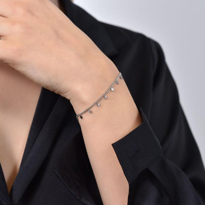WOMEN'S STEEL BRACELET WITH RHOMBUSES