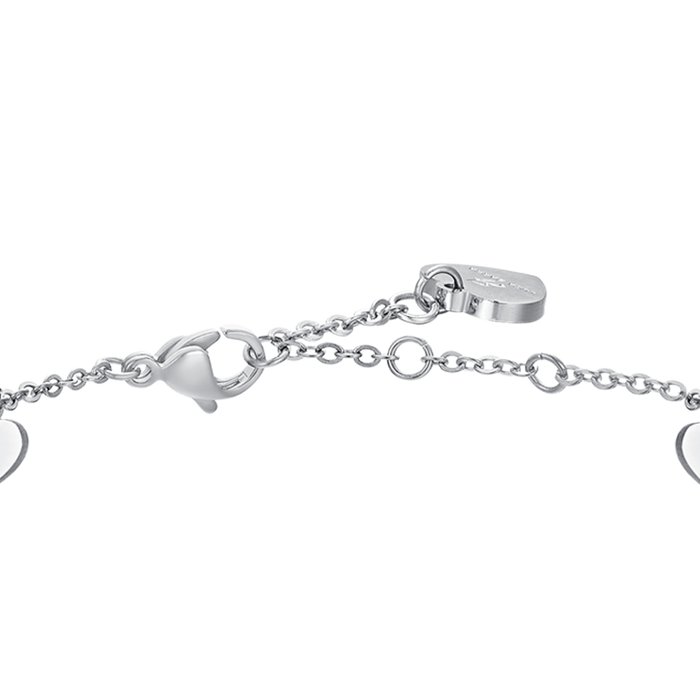 BRACCIALE DONNA IN ACCIAIO CUORI E CRISTALLI