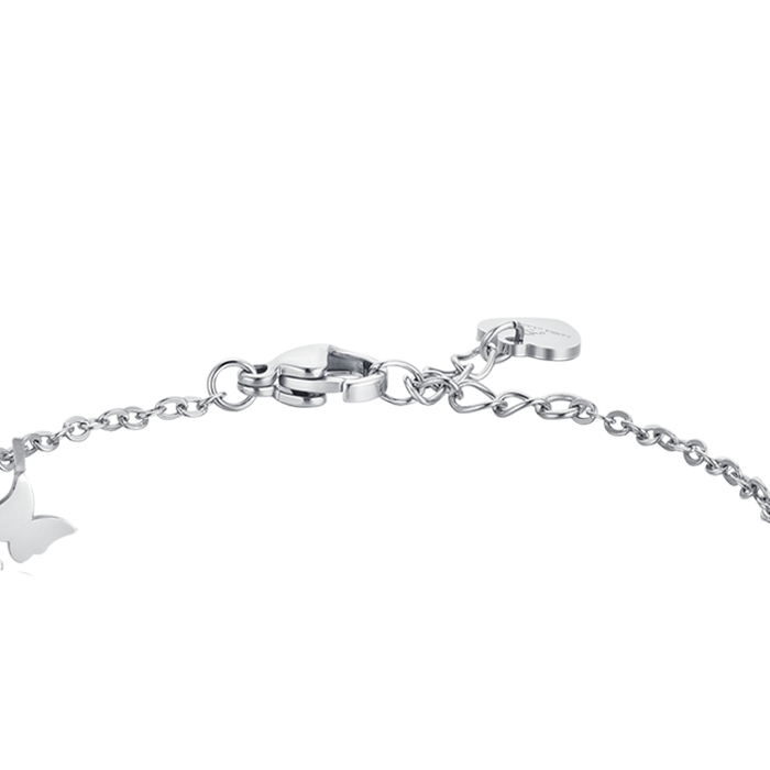 BRACELET FEMME EN ACIER AVEC PAPILLONS ET CRISTAUX