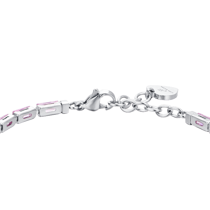 WOMEN'S TENNIS BRACELET WITH PINK BAGUETTE ZIRCONIA