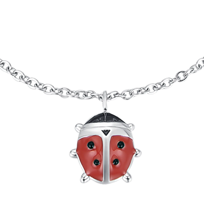 BRACCIALE BAMBINA IN ACCIAIO CON COCCINELLA