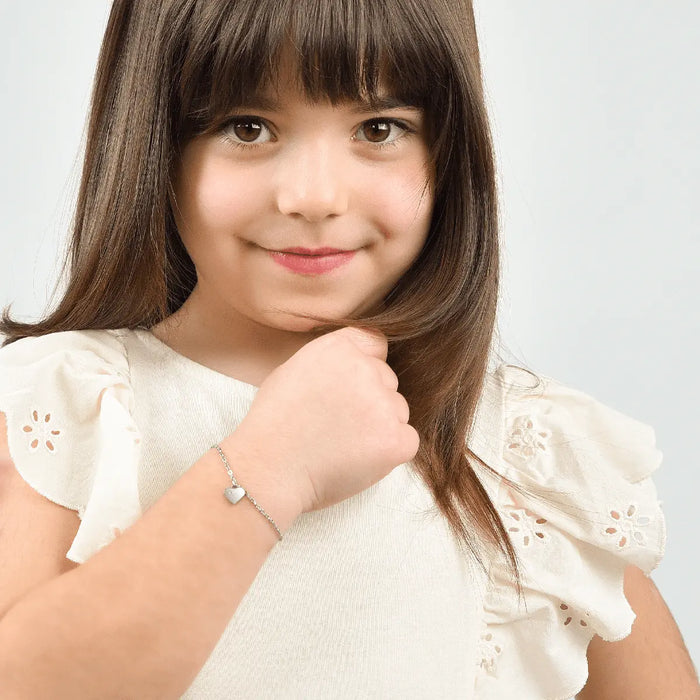 BRACCIALE BAMBINA IN ACCIAIO CON CUORE