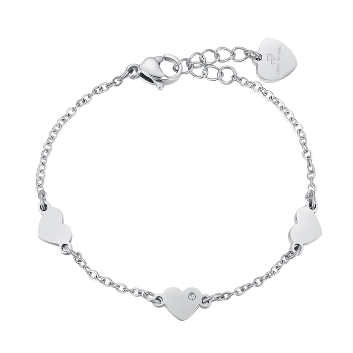 BRACCIALE BAMBINA IN ACCIAIO CON CUORI