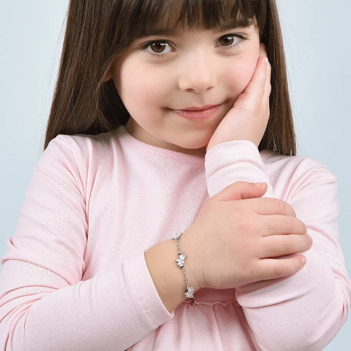 BRACCIALE BAMBINA IN ACCIAIO CON UNICORNI