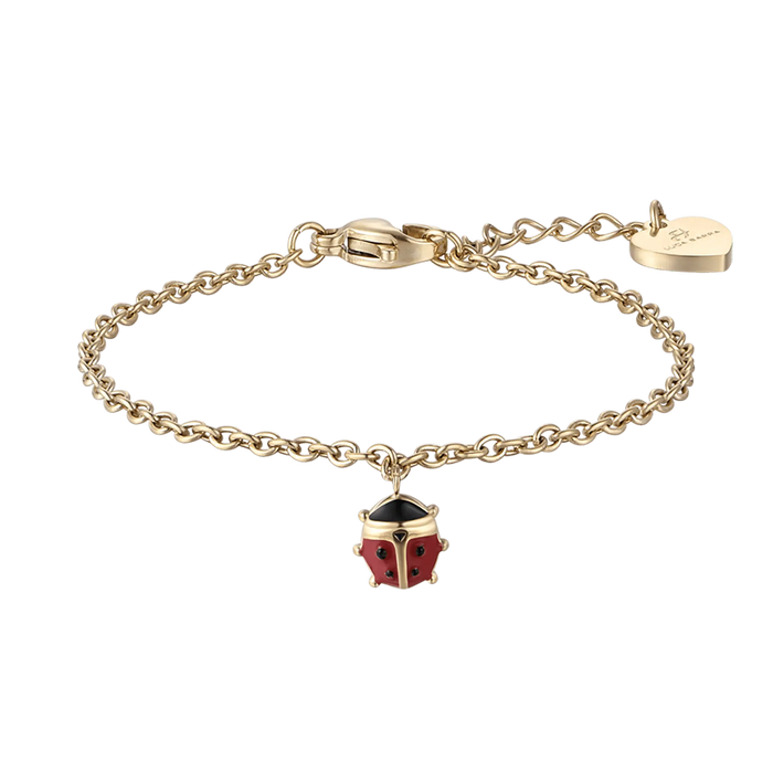 BRACCIALE BAMBINA IN ACCIAIO IP GOLD CON COCCINELLA