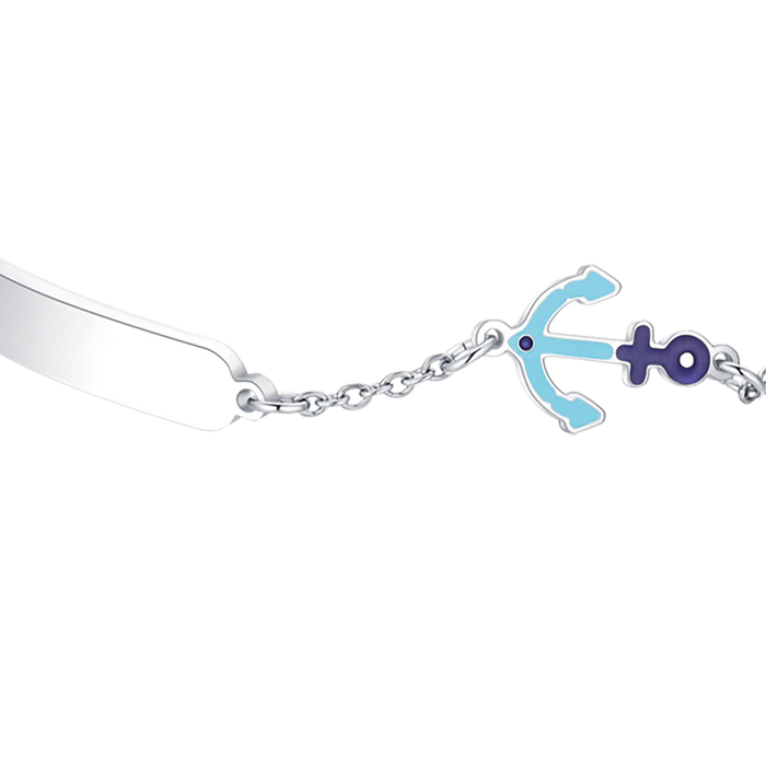BRACCIALE BAMBINO IN ACCIAIO CON ANCORA BLU