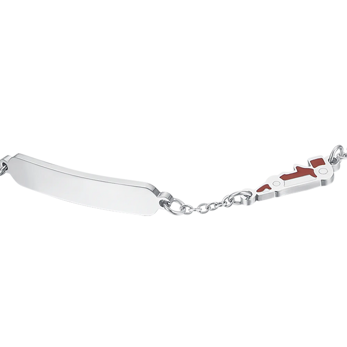 BRACELET EN ACIER POUR ENFANT AVEC VOITURE