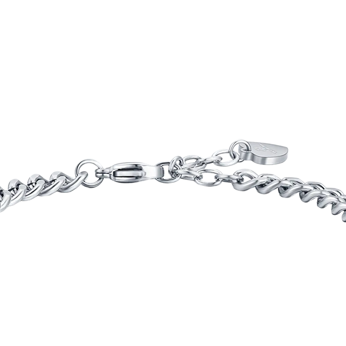 BRACCIALE DONNA IN ACCIAIO AMORE CON CRISTALLI BIANCHI