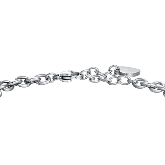 BRACCIALE DONNA IN ACCIAIO CON CORNO E PERLA BIANCA