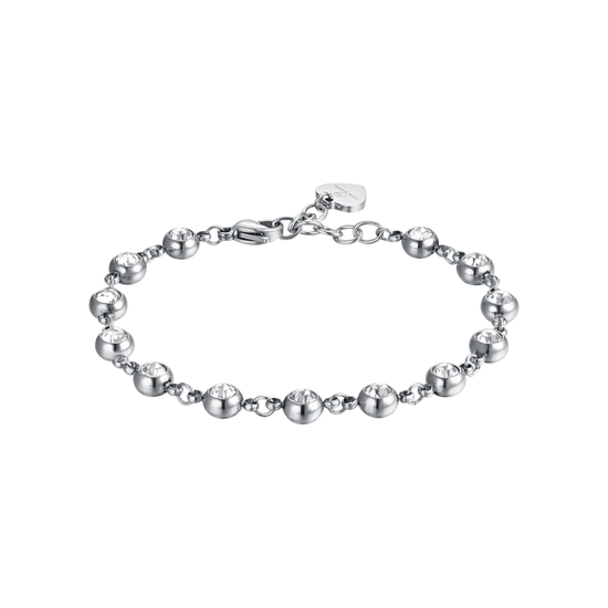 BRACCIALE DONNA IN ACCIAIO CON CRISTALLI BIANCHI