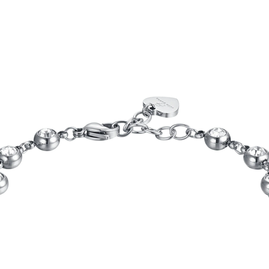 BRACCIALE DONNA IN ACCIAIO CON CRISTALLI BIANCHI