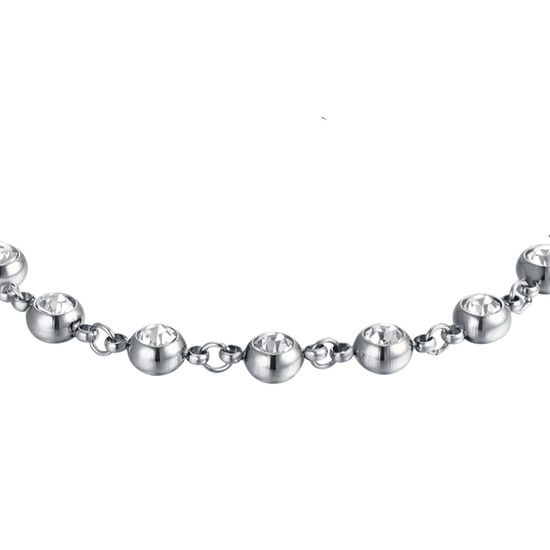 BRACCIALE DONNA IN ACCIAIO CON CRISTALLI BIANCHI