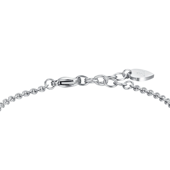 BRACCIALE DONNA IN ACCIAIO CON CUORE PUNTO LUCE AZZURRO